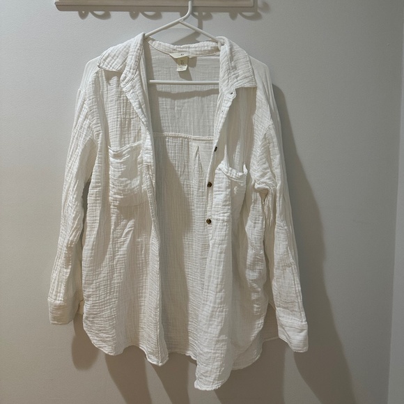 H&M white cotton button down - Picture 1 of 3